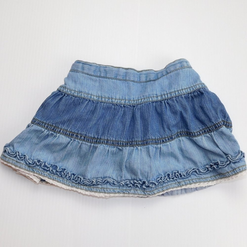 The Childrens Place Chambray Jean Skirt Lined Toddler Girl 3T